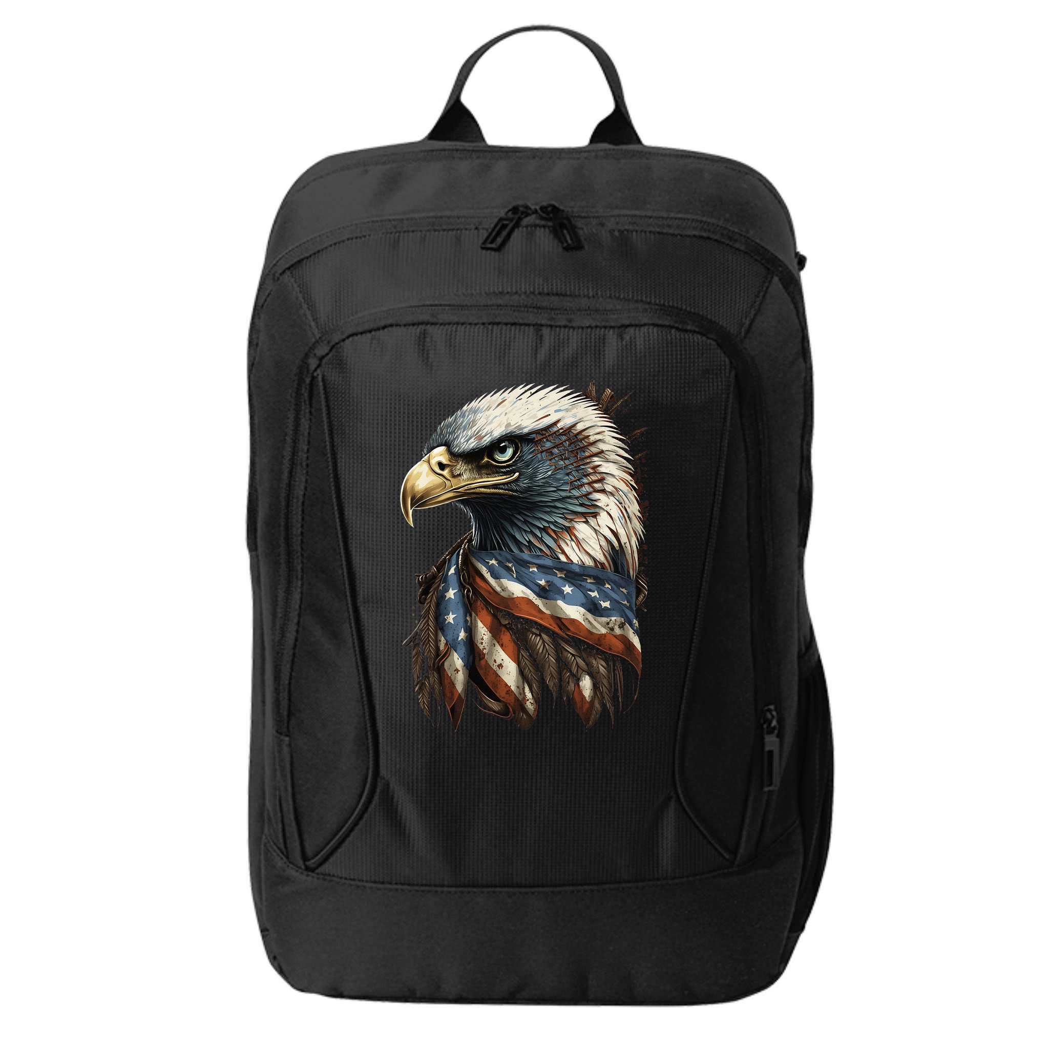 Patriotic Bald Eagle 4th Of JulyMen USA American Flag City Backpack