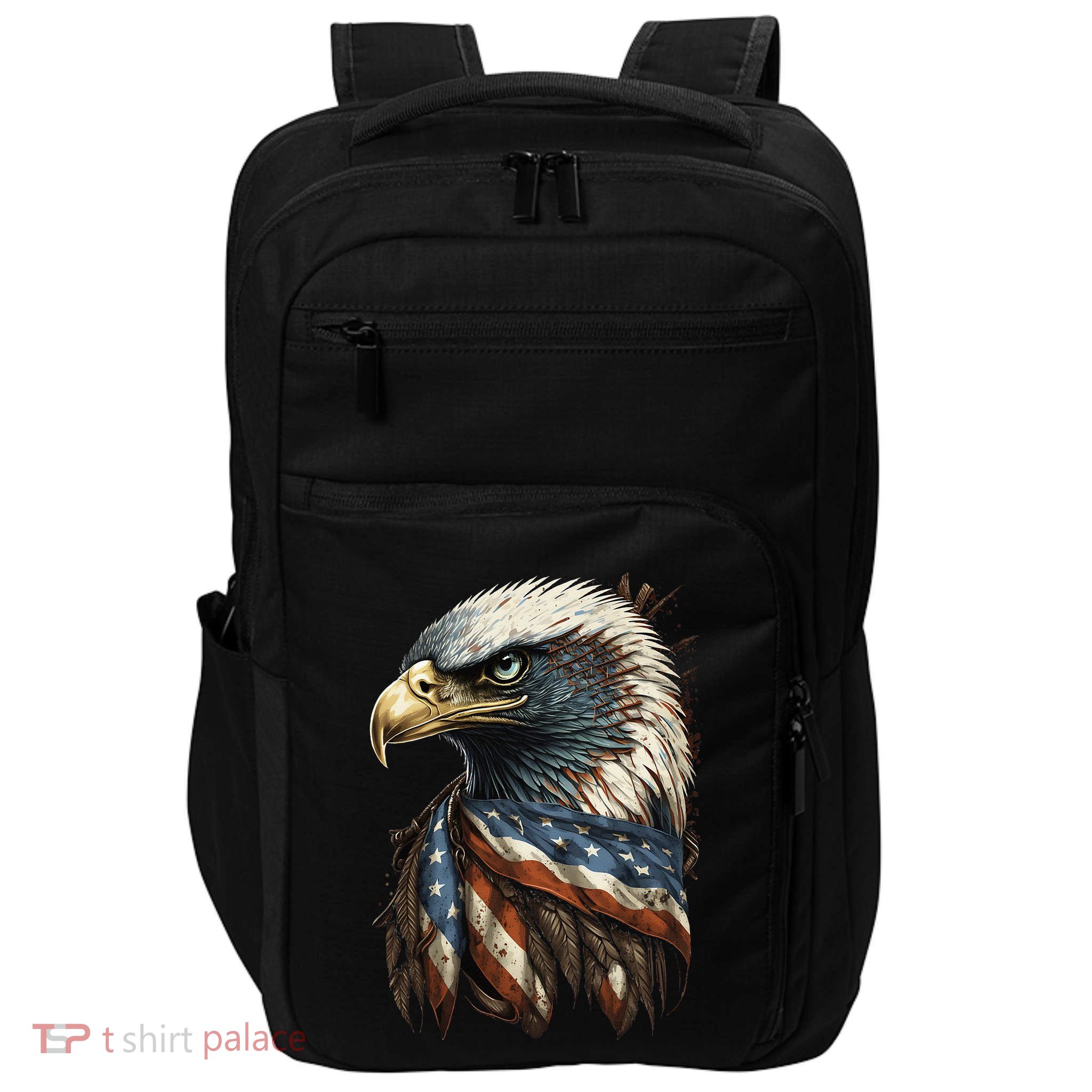 Patriotic Bald Eagle 4th Of JulyMen USA American Flag Impact Tech Backpack