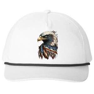 Patriotic Bald Eagle 4th Of JulyMen USA American Flag Snapback Five-Panel Rope Hat