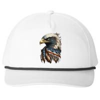 Patriotic Bald Eagle 4th Of JulyMen USA American Flag Snapback Five-Panel Rope Hat