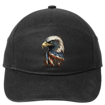 Patriotic Bald Eagle 4th Of JulyMen USA American Flag 7-Panel Snapback Hat