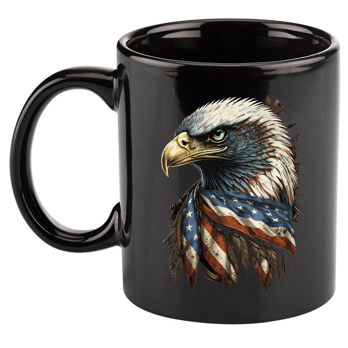 Patriotic Bald Eagle 4th Of JulyMen USA American Flag 11oz C Handle Ceramic Mug