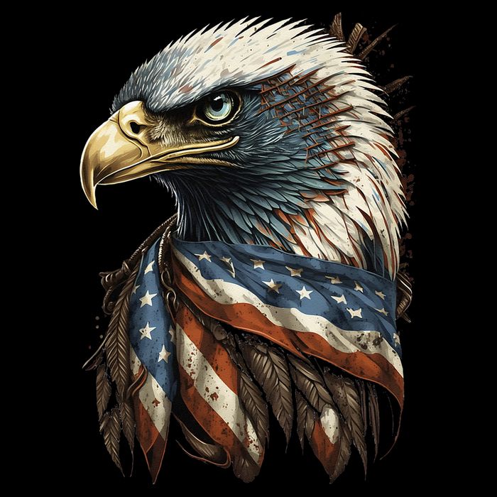 Patriotic Bald Eagle 4th Of JulyMen USA American Flag Drawstring Bag