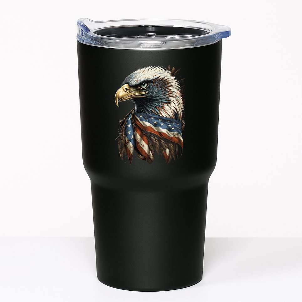 Patriotic Bald Eagle 4th Of JulyMen USA American Flag Tumbler