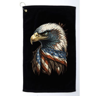 Patriotic Bald Eagle 4th Of JulyMen USA American Flag Golf Towel