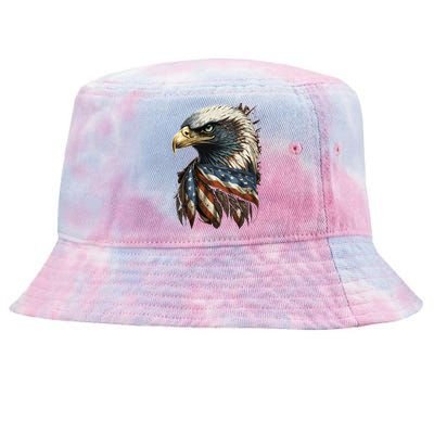 Patriotic Bald Eagle 4th Of JulyMen USA American Flag Tie-Dyed Bucket Hat