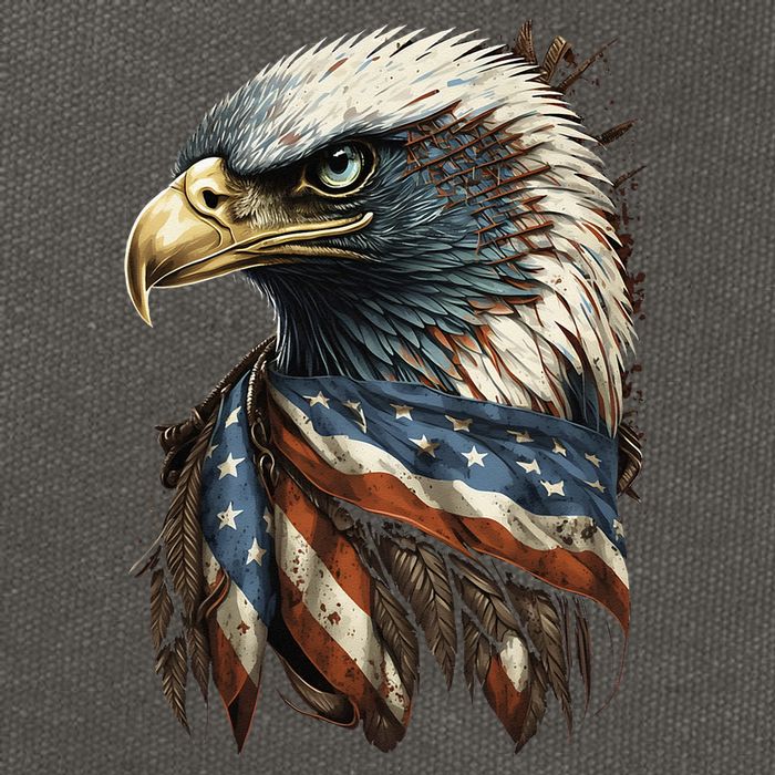 Patriotic Bald Eagle 4th Of JulyMen USA American Flag Cotton Canvas Backpack