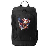 Patriotic Bald Eagle 4th Of July Men USA American Flag City Backpack