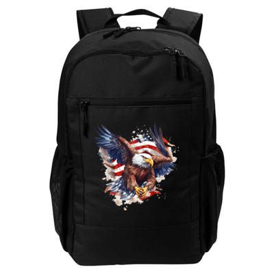 Patriotic Bald Eagle 4th Of July Men USA American Flag Daily Commute Backpack