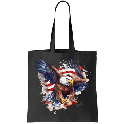 Patriotic Bald Eagle 4th Of July Men USA American Flag Tote Bag