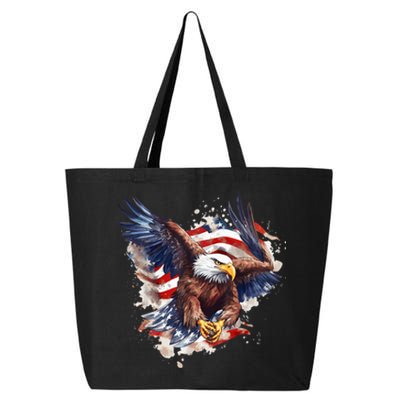 Patriotic Bald Eagle 4th Of July Men USA American Flag 25L Jumbo Tote