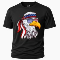 Patriotic Bald Eagle Mullet USA American Flag 4th Of July Cooling Performance Crew T-Shirt