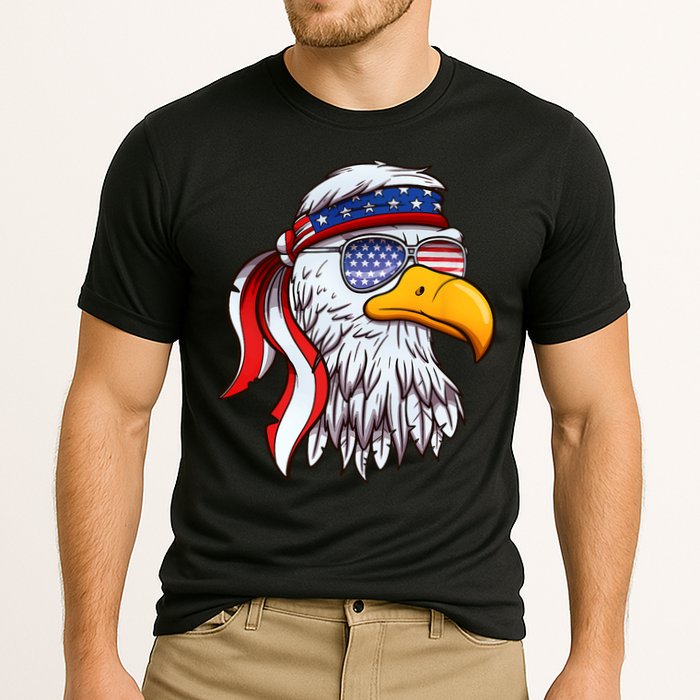 Patriotic Bald Eagle Mullet USA American Flag 4th Of July Cooling Performance Crew T-Shirt