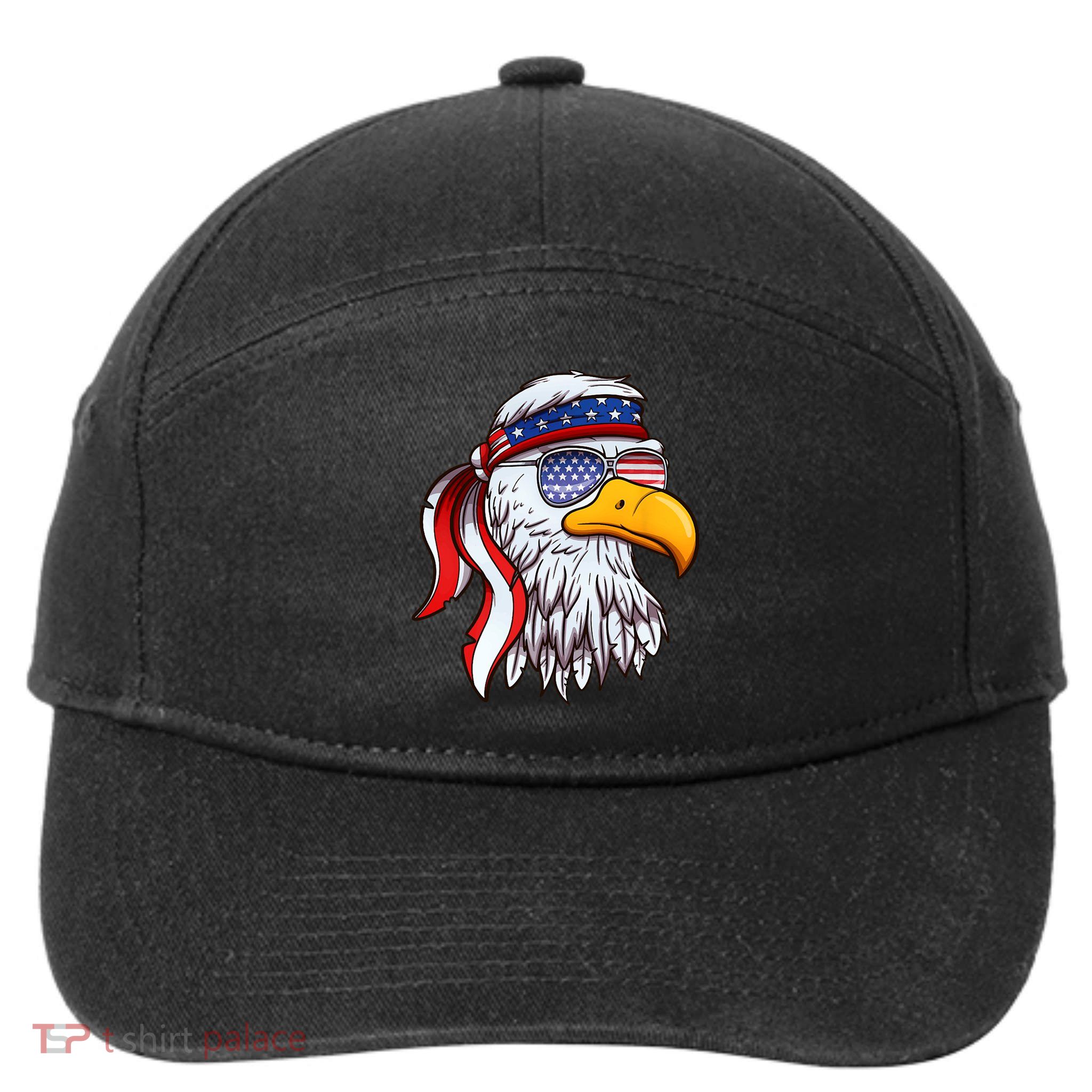 Patriotic Bald Eagle Mullet USA American Flag 4th Of July 7-Panel Snapback Hat