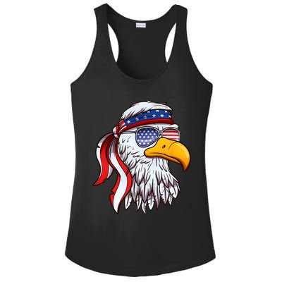 Patriotic Bald Eagle Mullet USA American Flag 4th Of July Ladies PosiCharge Competitor Racerback Tank