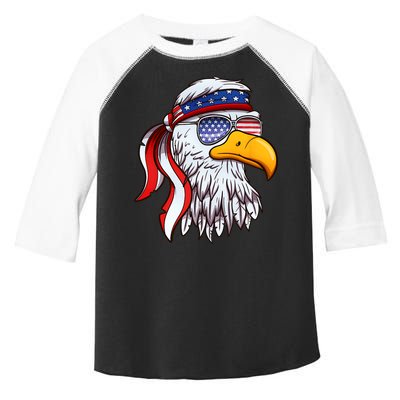 Patriotic Bald Eagle Mullet USA American Flag 4th Of July Toddler Fine Jersey T-Shirt