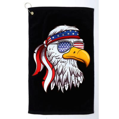 Patriotic Bald Eagle Mullet USA American Flag 4th Of July Golf Towel