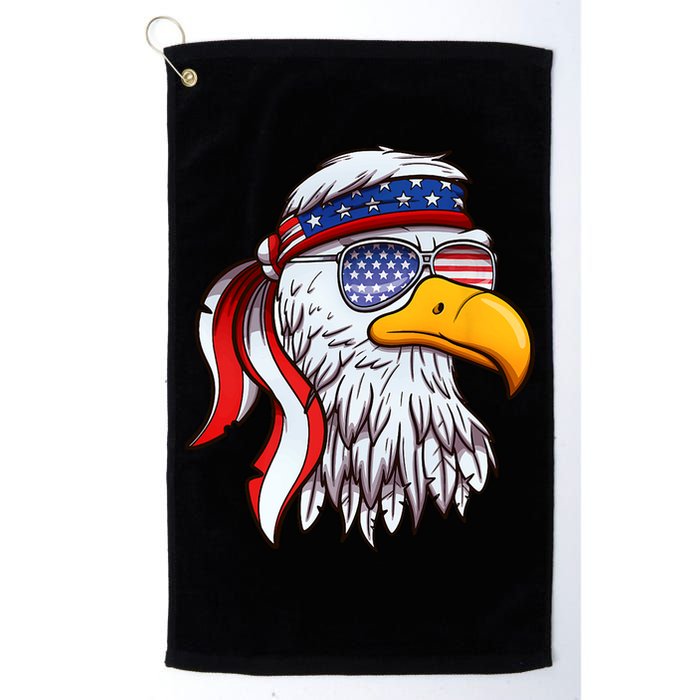 Patriotic Bald Eagle Mullet USA American Flag 4th Of July Golf Towel