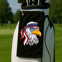 Patriotic Bald Eagle Mullet USA American Flag 4th Of July Golf Towel