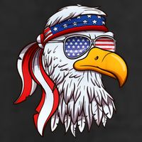 Patriotic Bald Eagle Mullet USA American Flag 4th Of July Golf Towel