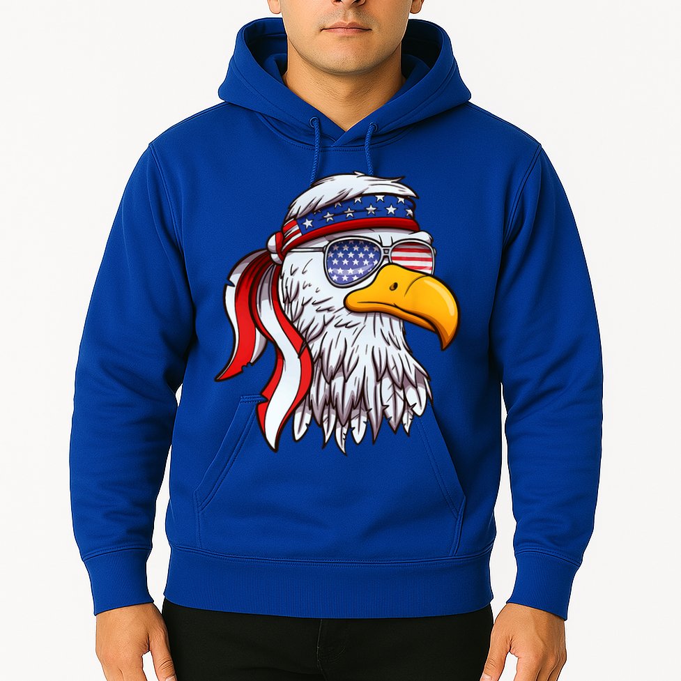 Patriotic Bald Eagle Mullet USA American Flag 4th Of July Hoodie