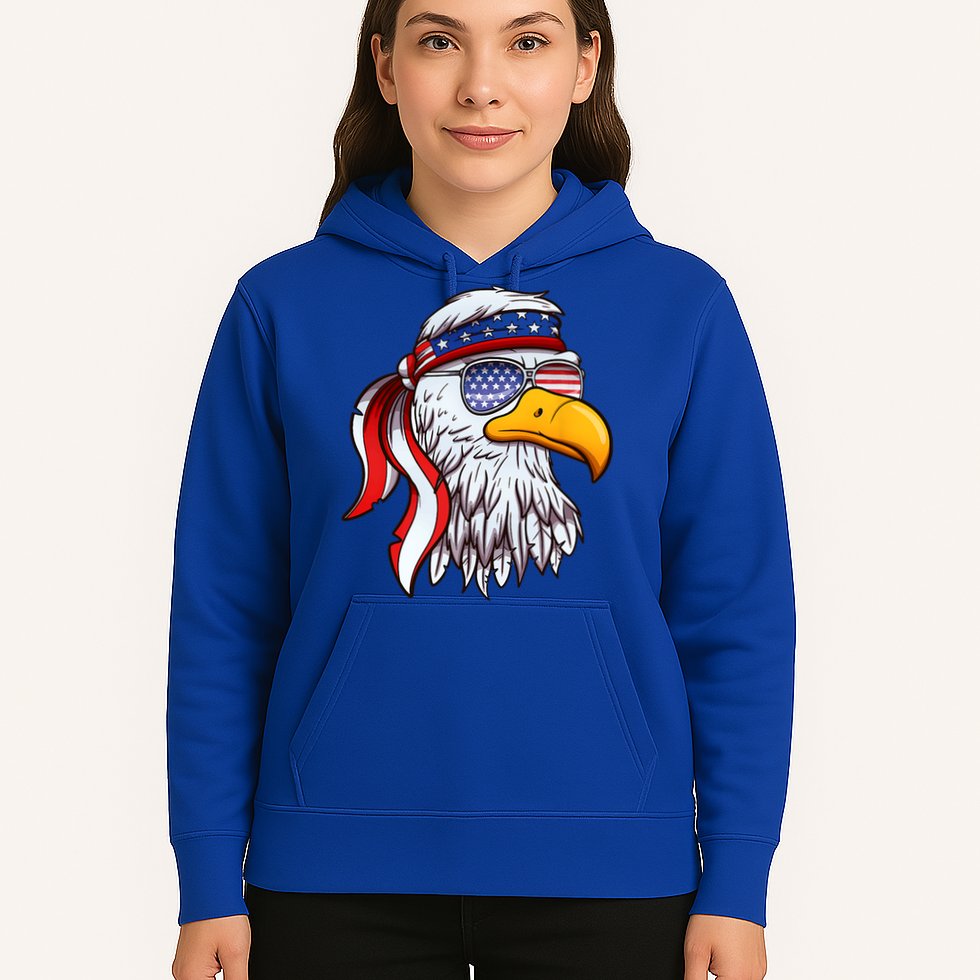 Patriotic Bald Eagle Mullet USA American Flag 4th Of July Hoodie