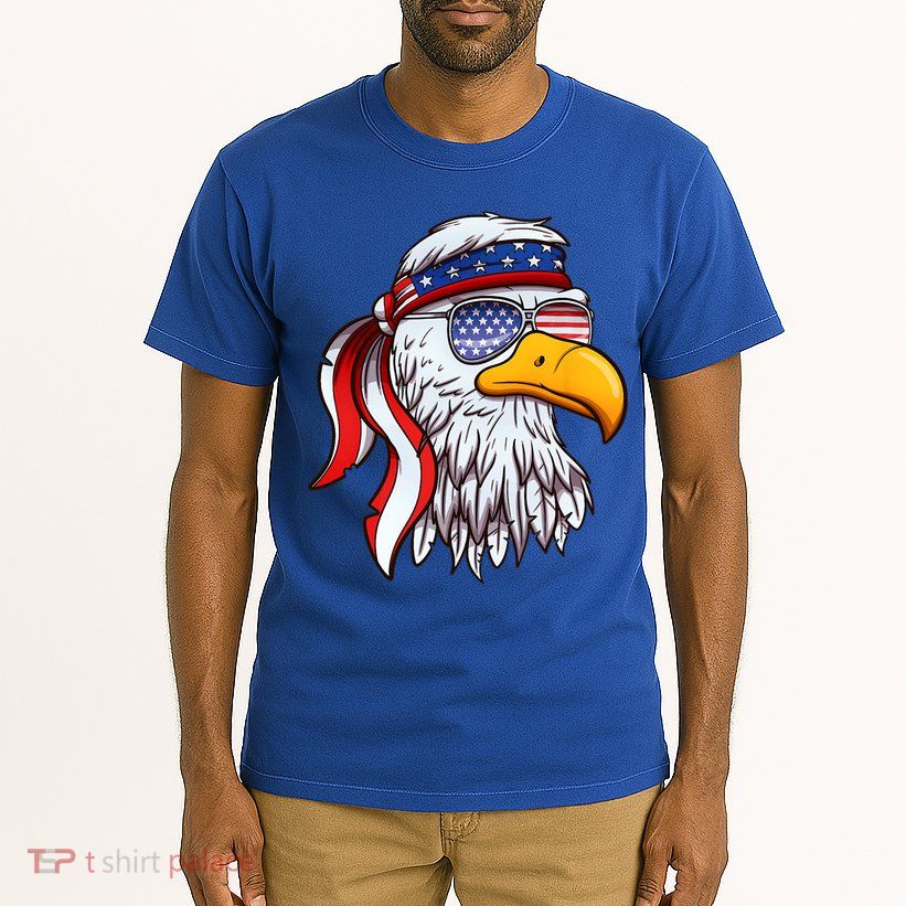 Patriotic Bald Eagle Mullet USA American Flag 4th Of July Tall T-Shirt