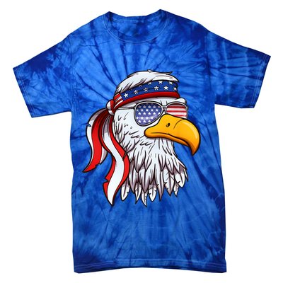 Patriotic Bald Eagle Mullet USA American Flag 4th Of July Tie-Dye T-Shirt