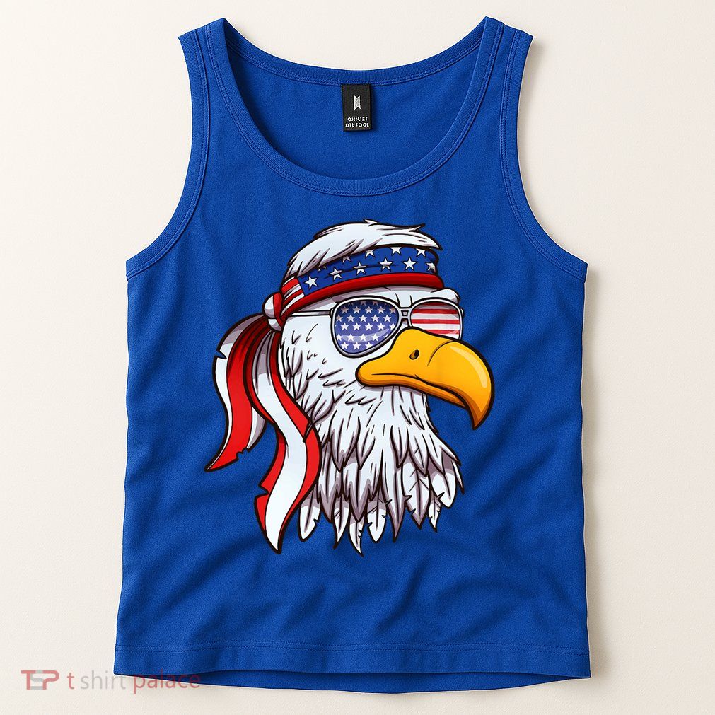 Patriotic Bald Eagle Mullet USA American Flag 4th Of July Tank Top