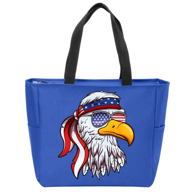 Patriotic Bald Eagle Mullet USA American Flag 4th Of July Zip Tote Bag