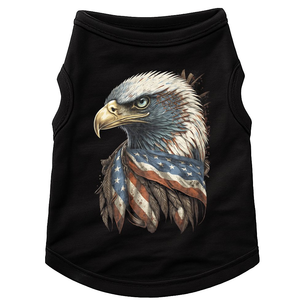 Patriotic Bald Eagle 4th Of July Usa American Flag Doggie Tank