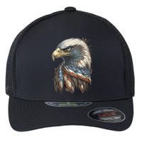 Patriotic Bald Eagle 4th Of July Usa American Flag Flexfit Unipanel Trucker Cap