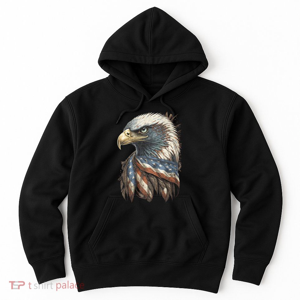 Patriotic Bald Eagle 4th Of July Usa American Flag Hoodie