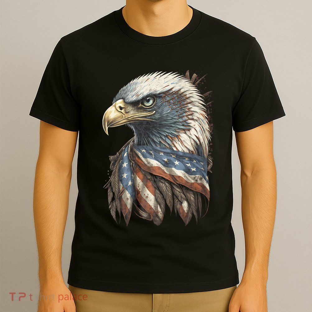 Patriotic Bald Eagle 4th Of July Usa American Flag T-Shirt