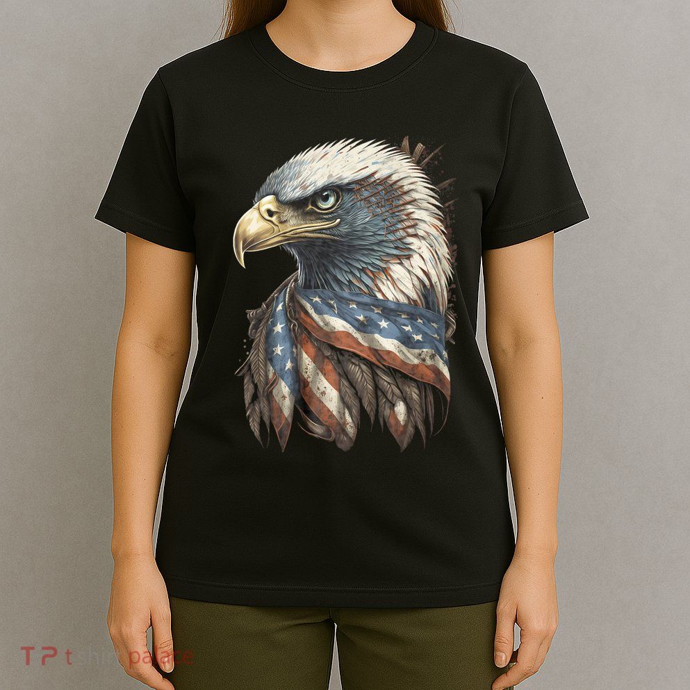Patriotic Bald Eagle 4th Of July Usa American Flag T-Shirt