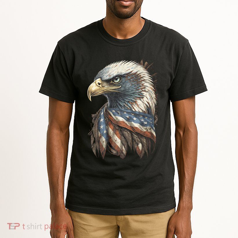 Patriotic Bald Eagle 4th Of July Usa American Flag Tall T-Shirt