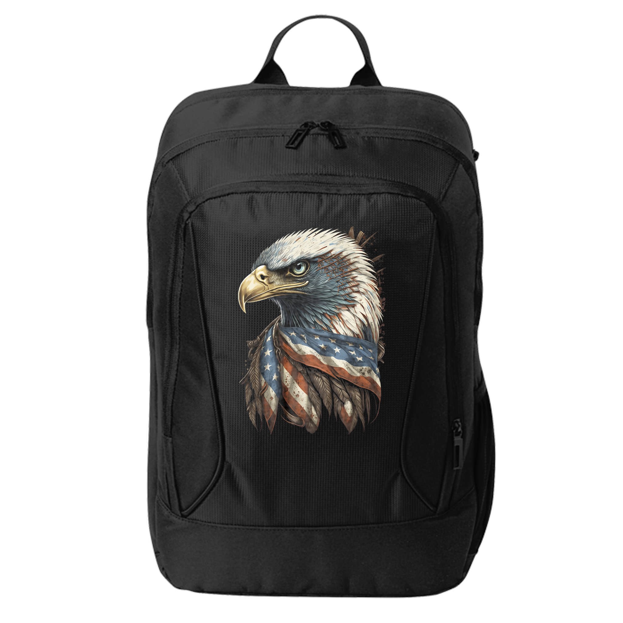 Patriotic Bald Eagle 4th Of July Usa American Flag City Backpack