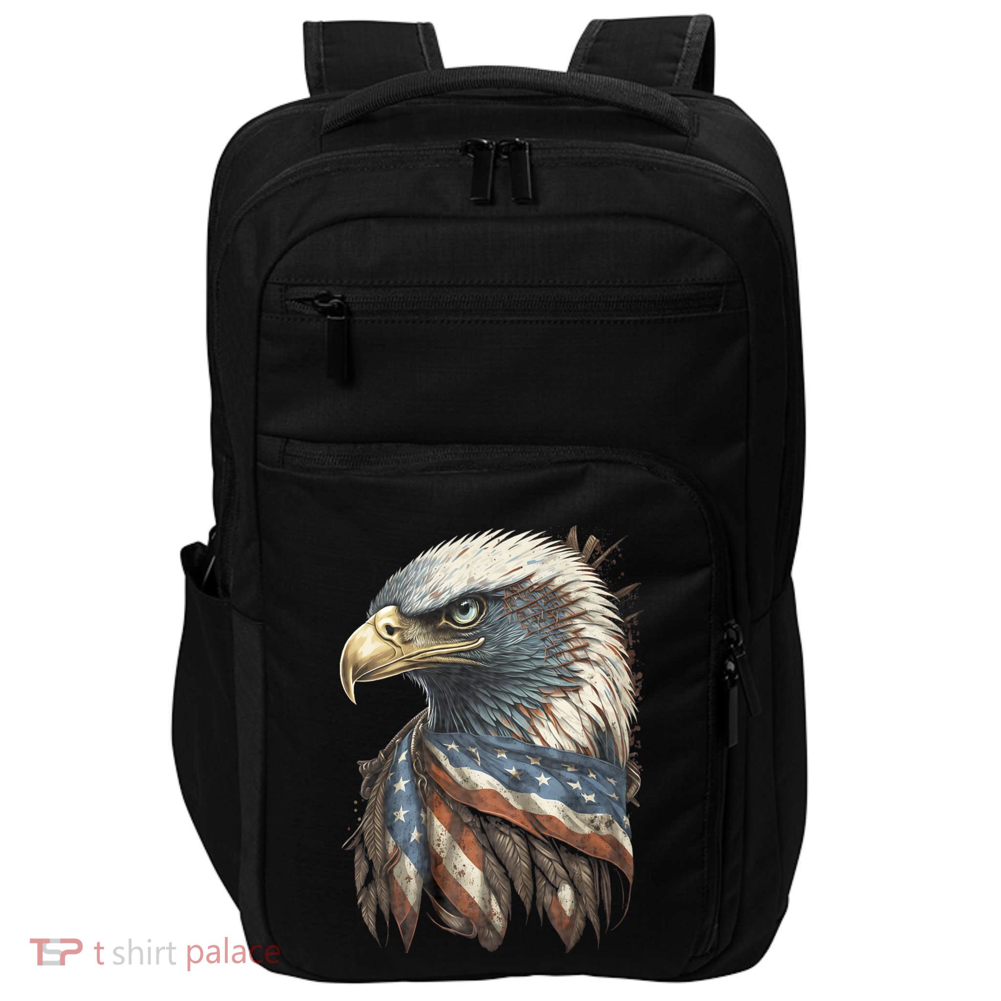 Patriotic Bald Eagle 4th Of July Usa American Flag Impact Tech Backpack