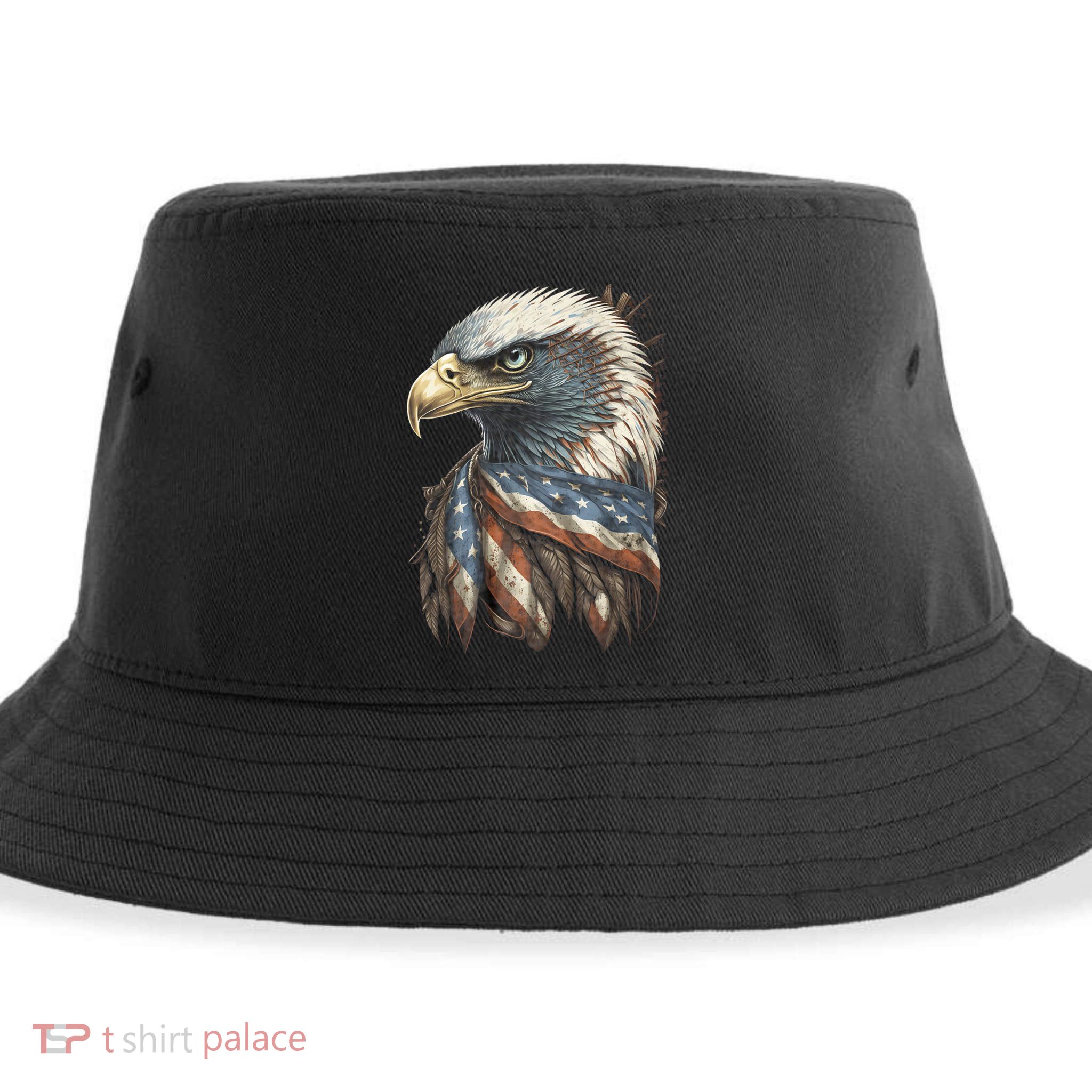 Patriotic Bald Eagle 4th Of July Usa American Flag Sustainable Bucket Hat