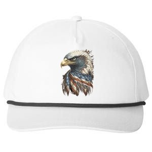 Patriotic Bald Eagle 4th Of July Usa American Flag Snapback Five-Panel Rope Hat