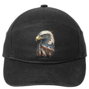 Patriotic Bald Eagle 4th Of July Usa American Flag 7-Panel Snapback Hat