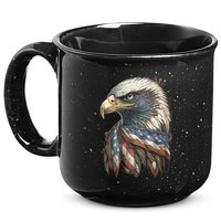 Patriotic Bald Eagle 4th Of July Usa American Flag 15oz Campfire Ceramic Mug