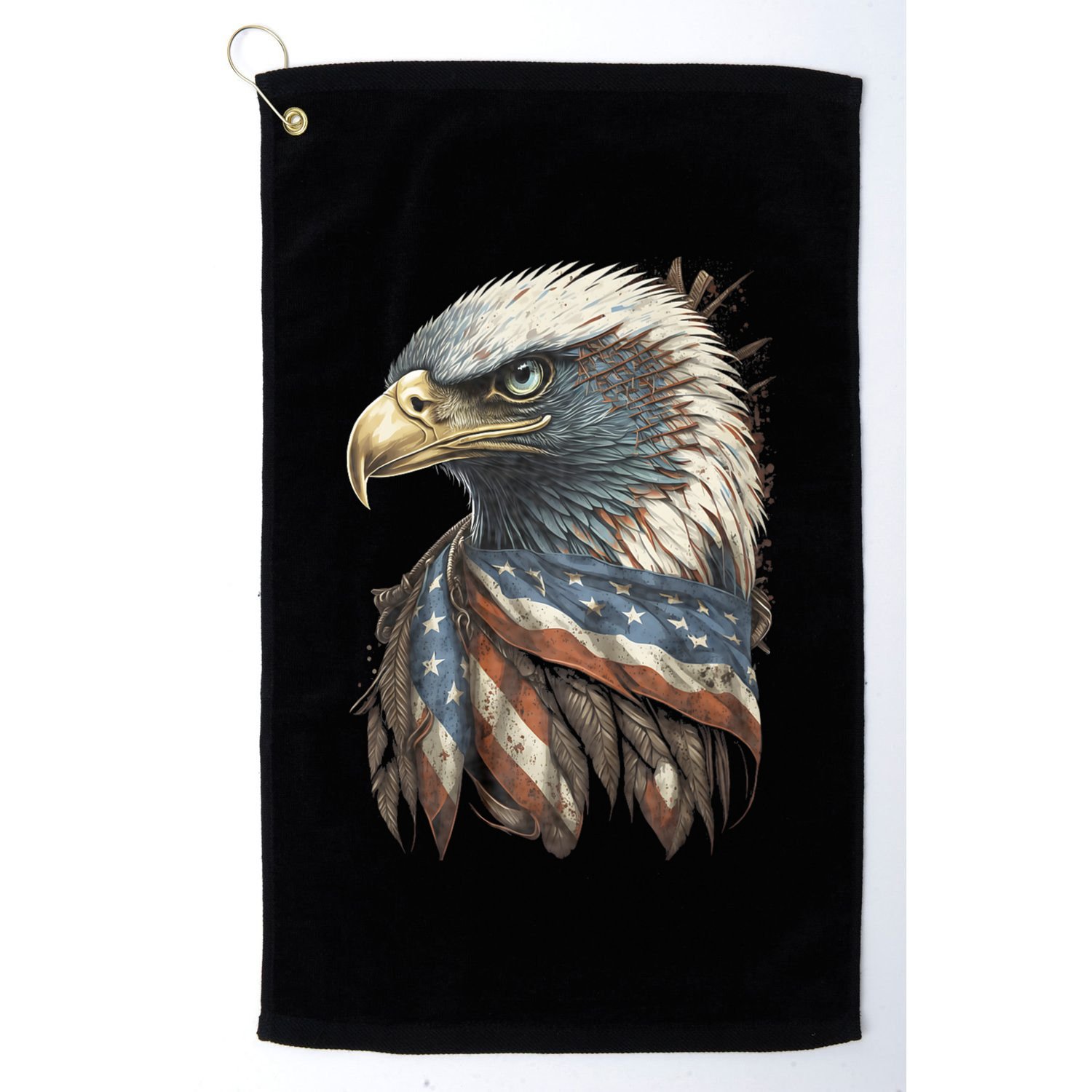 Patriotic Bald Eagle 4th Of July Usa American Flag Golf Towel