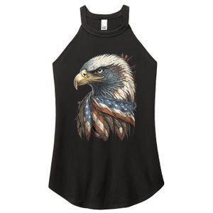 Patriotic Bald Eagle 4th Of July Usa American Flag Women's Perfect Tri Rocker Tank