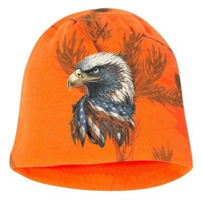 Patriotic Bald Eagle 4th Of July Usa American Flag Kati - Camo Knit Beanie