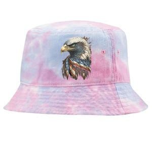 Patriotic Bald Eagle 4th Of July Usa American Flag Tie-Dyed Bucket Hat