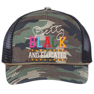 Pretty Black Educated African American History Month Women Retro Rope Trucker Hat Cap