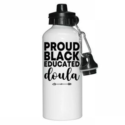 Proud Black Educated Doula Birth Doulas Newborn Labor Coach Gift Aluminum Water Bottle 