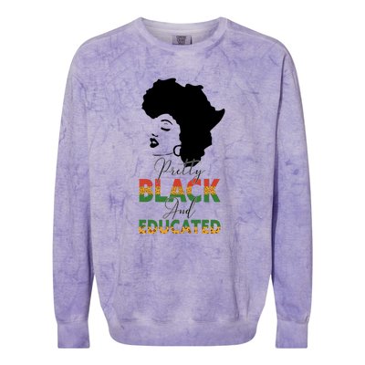 Pretty Black Educated Black History Women African Colorblast Crewneck Sweatshirt