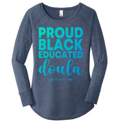 Proud Black Educated Doula Birth Doulas Newborn Labor Coach Gift Women's Perfect Tri Tunic Long Sleeve Shirt